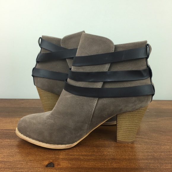 MI.IM URBAN-02 Ankle Bootie Heeled Boots Tan Faux Fur Lined Women’s Size 8 - Picture 9 of 11